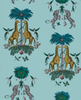 Creatura - Turquoise  Blue By Clarke And Clarke | Wilderie By Emma J Shipley For C&C |Animal/Insects Novelty Wallcovering Print