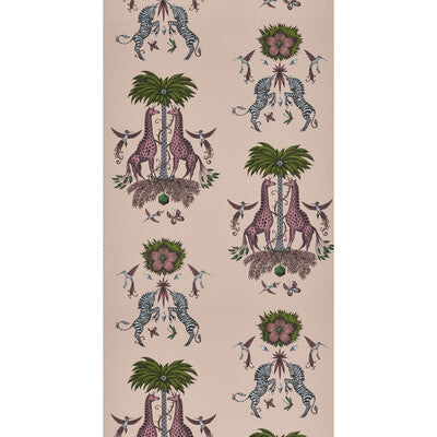 Creatura - Pink By Clarke And Clarke | Wilderie By Emma J Shipley For C&C |Animal/Insects Novelty Wallcovering Print