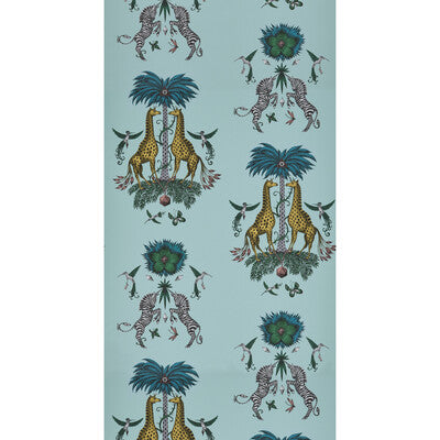 Creatura - Turquoise  Blue By Clarke And Clarke | Wilderie By Emma J Shipley For C&C |Animal/Insects Novelty Wallcovering Print