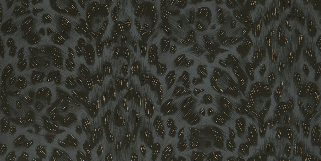 Felis - Charcoal/Rose Gold  Multi By Clarke And Clarke | Wilderie By Emma J Shipley For C&C | Animal Skins Wallcovering Print