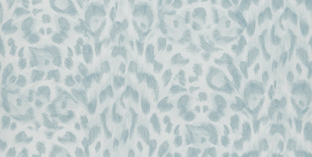 Felis - Duck Egg  Blue By Clarke And Clarke | Wilderie By Emma J Shipley For C&C | Animal Skins Wallcovering Print