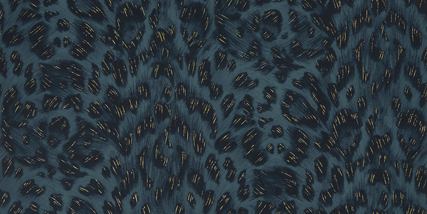 Felis - Navy  Blue By Clarke And Clarke | Wilderie By Emma J Shipley For C&C | Animal Skins Wallcovering Print
