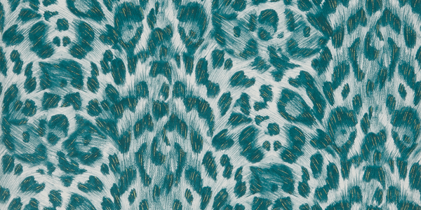 Felis - Teal/Lime  Green By Clarke And Clarke | Wilderie By Emma J Shipley For C&C | Animal Skins Wallcovering Print
