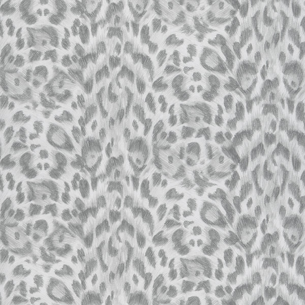Felis - Silver  Grey By Clarke And Clarke | Wilderie By Emma J Shipley For C&C | Animal Skins Wallcovering Print