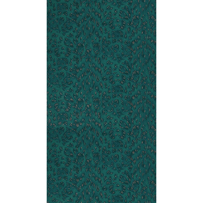 Felis - Teal/Rose Gold  Green By Clarke And Clarke | Wilderie By Emma J Shipley For C&C | Animal Skins Wallcovering Print