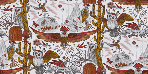 Frontier - Gold  Yellow By Clarke And Clarke | Wilderie By Emma J Shipley For C&C |Animal/Insects Novelty Wallcovering Print