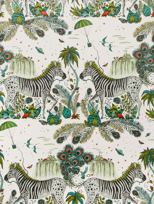 Lost World - Green By Clarke And Clarke | Wilderie By Emma J Shipley For C&C |Animal/Insects Novelty Wallcovering Print