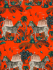 Lost World - Red By Clarke And Clarke | Wilderie By Emma J Shipley For C&C |Animal/Insects Novelty Wallcovering Print