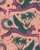 Lynx - Coral  Pink By Clarke And Clarke | Wilderie By Emma J Shipley For C&C |Animal/Insects Novelty Wallcovering Print