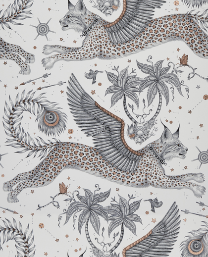 Lynx - Nude  Pink By Clarke And Clarke | Wilderie By Emma J Shipley For C&C |Animal/Insects Novelty Wallcovering Print