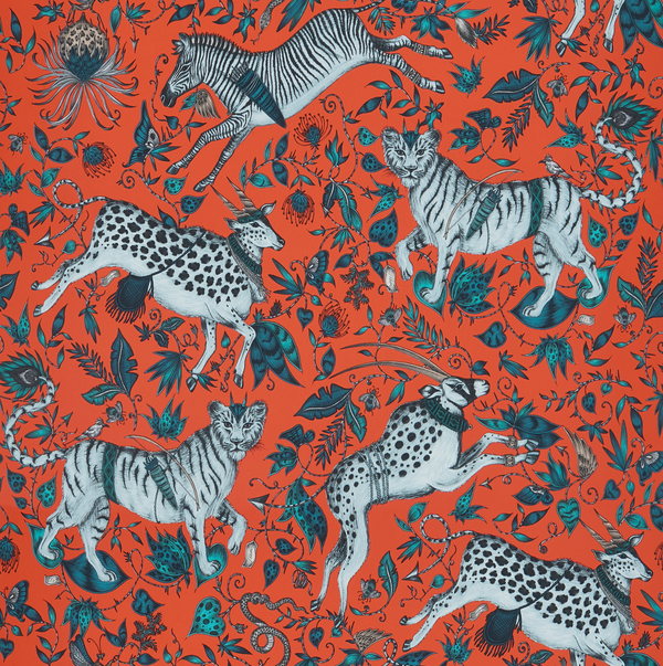 Protea - Coral  Pink By Clarke And Clarke | Wilderie By Emma J Shipley For C&C |Animal/Insects Novelty Wallcovering Print