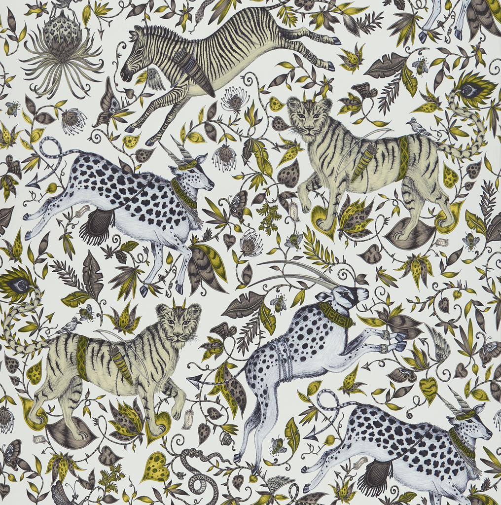 Protea - Gold  Yellow By Clarke And Clarke | Wilderie By Emma J Shipley For C&C |Animal/Insects Novelty Wallcovering Print