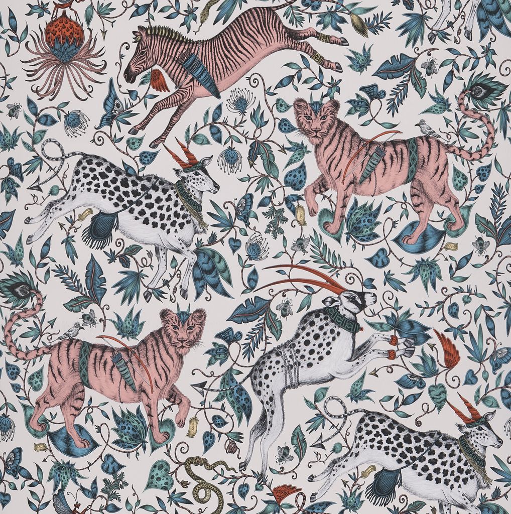Protea - Pink By Clarke And Clarke | Wilderie By Emma J Shipley For C&C |Animal/Insects Novelty Wallcovering Print