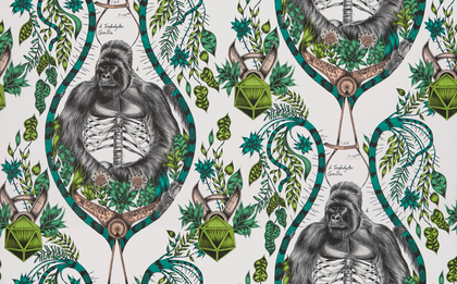 Silverback - Nude  Pink By Clarke And Clarke | Wilderie By Emma J Shipley For C&C |Animal/Insects Novelty Wallcovering Print