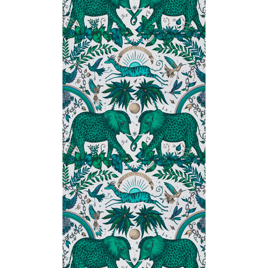 Zambezi - Green  By Clarke And Clarke | Wilderie By Emma J Shipley For C&C |Animal/Insects Novelty Wallcovering Print