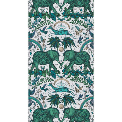 Zambezi - Green  By Clarke And Clarke | Wilderie By Emma J Shipley For C&C |Animal/Insects Novelty Wallcovering Print