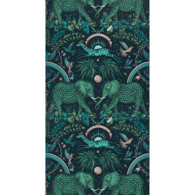 Zambezi - Teal  By Clarke And Clarke | Wilderie By Emma J Shipley For C&C |Animal/Insects Novelty Wallcovering Print