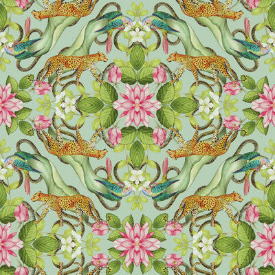 Samples and Purchasing available for Menagerie Wp - Aqua Multi By Clarke And Clarke | Clarke & Clarke Botanical Wonders Wallpaper |Animal/Insects Novelty Wallcovering Print at Designer Wallcoverings and Fabrics