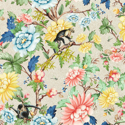 Sapphire Garden Wp - Ivory Multi By Clarke And Clarke | Clarke & Clarke Botanical Wonders Wallcovering | Animal/Insects Wallcovering Print