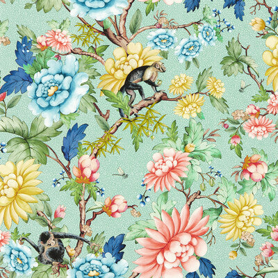 Sapphire Garden Wp - Mineral Multi By Clarke And Clarke | Clarke & Clarke Botanical Wonders Wallcovering | Animal/Insects Wallcovering Print
