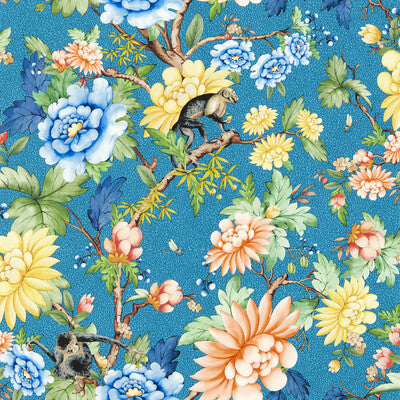 Sapphire Garden Wp - Sapphire Multi By Clarke And Clarke | Clarke & Clarke Botanical Wonders Wallcovering | Animal/Insects Wallcovering Print