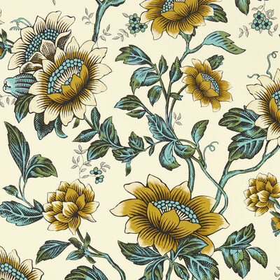 Tonquin Wp - Chartreuse Yellow By Clarke And Clarke | Clarke & Clarke Botanical Wonders Wallcovering | Botanical & Floral Wallcovering Print