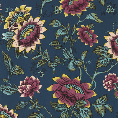 Tonquin Wp - Midnight Dark Blue By Clarke And Clarke | Clarke & Clarke Botanical Wonders Wallcovering | Botanical & Floral Wallcovering Print