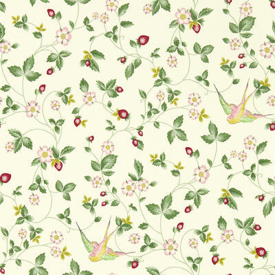 Wild Strawberry Wp - Ivory Multi By Clarke And Clarke | Clarke & Clarke Botanical Wonders Wallcovering | Animal/Insects Wallcovering Print