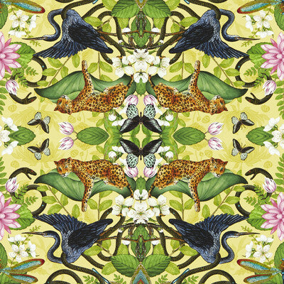Samples and Purchasing available for Wonderlust Wp - Citron Multi By Clarke And Clarke | Clarke & Clarke Botanical Wonders Wallpaper |Animal/Insects Novelty Wallcovering Print at Designer Wallcoverings and Fabrics