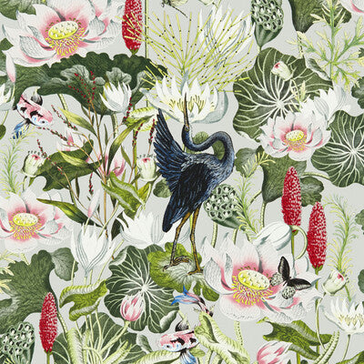 Samples and Purchasing available for Waterlily Wp - Dove Multi By Clarke And Clarke | Clarke & Clarke Botanical Wonders Wallpaper | Animal/Insects Wallcovering Print at Designer Wallcoverings and Fabrics