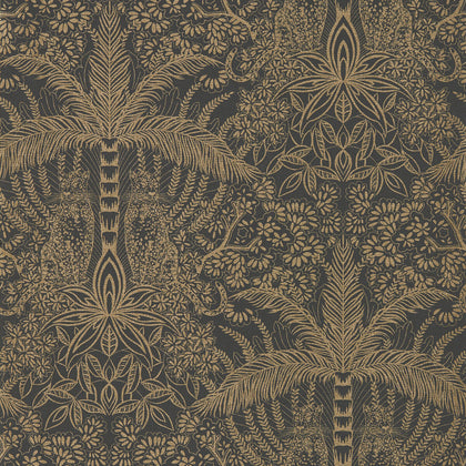 Leopardo - Antique/Noir Wp Black By Clarke And Clarke | Clarke & Clarke Exotica 2 Luxury Wallcovering |Animal/Insects Botanical & Floral Wallcovering Print