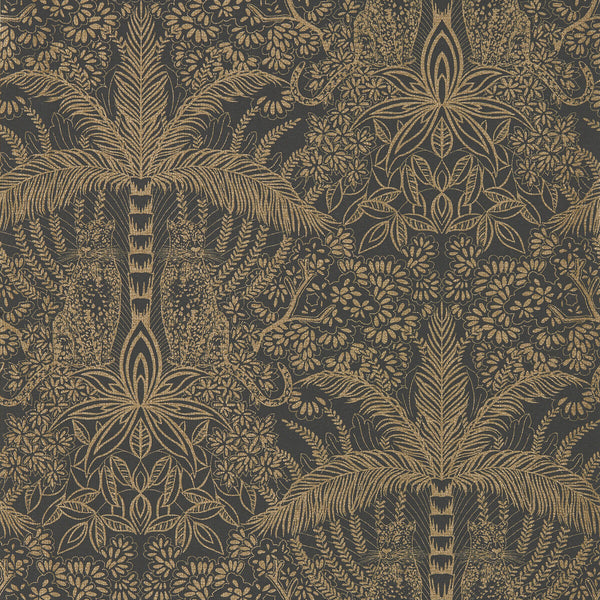 Leopardo - Antique/Noir Wp Black By Clarke And Clarke | Clarke & Clarke Exotica 2 Luxury Wallcovering |Animal/Insects Botanical & Floral Wallcovering Print