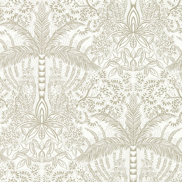 Leopardo - Gold/Ivory Wp Gold By Clarke And Clarke | Clarke & Clarke Exotica 2 Luxury Wallcovering |Animal/Insects Botanical & Floral Wallcovering Print