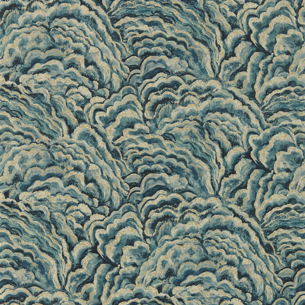 Lumino - Kingfisher/Gilver Wp Teal By Clarke And Clarke | Clarke & Clarke Exotica 2 Luxury Wallcovering | Modern Wallcovering Print