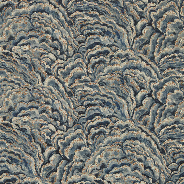 Lumino - Midnight/Copper Wp Dark Blue By Clarke And Clarke | Clarke & Clarke Exotica 2 Luxury Wallcovering | Modern Wallcovering Print