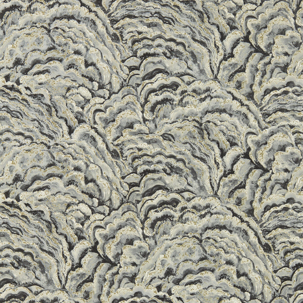 Lumino - Noir/Gilver Wp Charcoal By Clarke And Clarke | Clarke & Clarke Exotica 2 Luxury Wallcovering | Modern Wallcovering Print