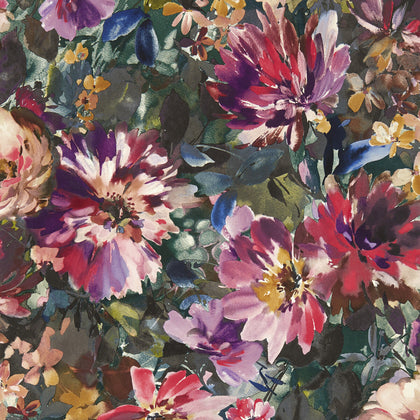 Tahiti - Amethyst/Emerald Wp Multi By Clarke And Clarke | Clarke & Clarke Exotica 2 Luxury Wallcovering | Botanical & Floral Wallcovering Print