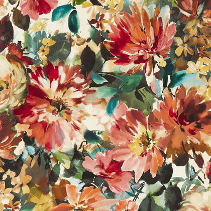 Tahiti - Rouge Wp Multi By Clarke And Clarke | Clarke & Clarke Exotica 2 Luxury Wallcovering | Botanical & Floral Wallcovering Print