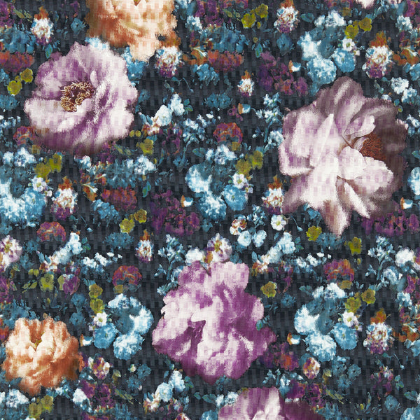 Camile - Midnight Wp Multi By Clarke And Clarke | Clarke & Clarke Fusion Luxury Wallcovering | Botanical & Floral Wallcovering Print