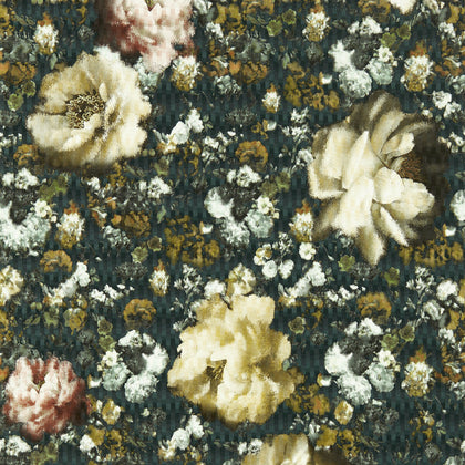 Camile - Teal/Spice Wp Teal By Clarke And Clarke | Clarke & Clarke Fusion Luxury Wallcovering | Botanical & Floral Wallcovering Print