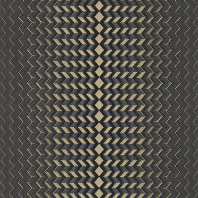 Fragment - Charcoal/Gold Wp Charcoal By Clarke And Clarke | Clarke & Clarke Fusion Luxury Wallcovering |Modern Geometric Wallcovering Print