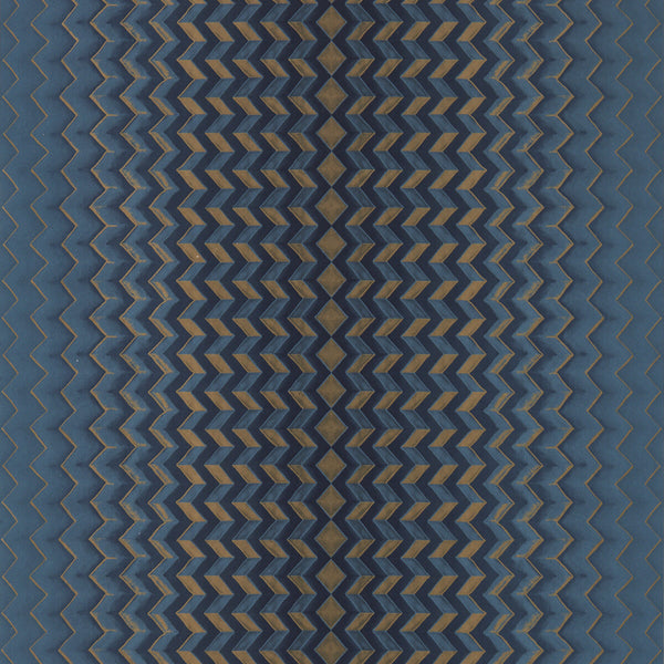 Fragment - Midnight/Copper Wp Dark Blue By Clarke And Clarke | Clarke & Clarke Fusion Luxury Wallcovering |Modern Geometric Wallcovering Print