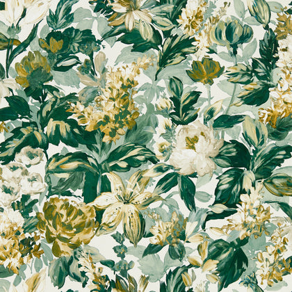Lilum - Glade Wp Green By Clarke And Clarke | Clarke & Clarke Marianne Wallcovering | Botanical & Floral Wallcovering Print