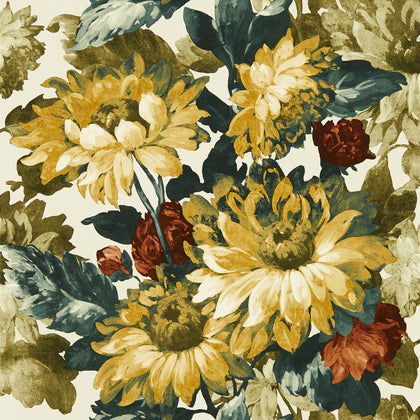 Sunforest - Olive Russet Wp Green By Clarke And Clarke | Clarke & Clarke Marianne Wallcovering | Botanical & Floral Wallcovering Print