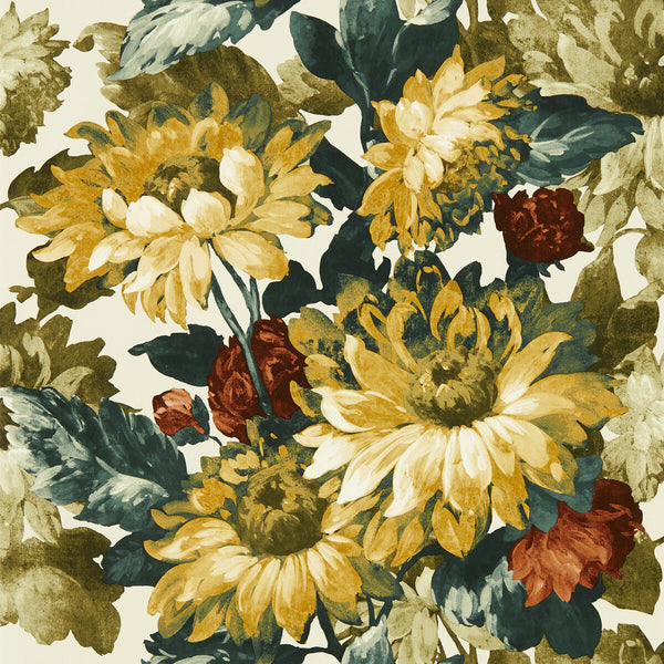 Sunforest - Olive Russet Wp Green By Clarke And Clarke | Clarke & Clarke Marianne Wallcovering | Botanical & Floral Wallcovering Print