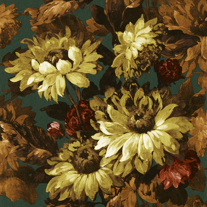 Sunforest - Sage Russet Wp Green By Clarke And Clarke | Clarke & Clarke Marianne Wallcovering | Botanical & Floral Wallcovering Print