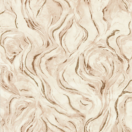 Lavico - Blush Wp Pink By Clarke And Clarke | Clarke & Clarke Lusso Wallcovering |Abstract Metallic Wallcovering Print