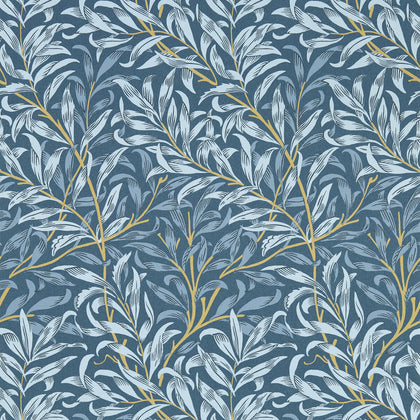 Willow Boughs - Denim Wp Dark Blue By Clarke And Clarke | Clarke & Clarke William Morris Wallcovering | Botanical & Floral Wallcovering Print