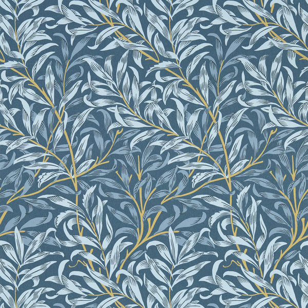 Samples and Purchasing available for Willow Boughs - Denim Wp Dark Blue By Clarke And Clarke | Clarke & Clarke William Morris Wallcovering | Botanical & Floral Wallcovering Print at Designer Wallcoverings and Fabrics