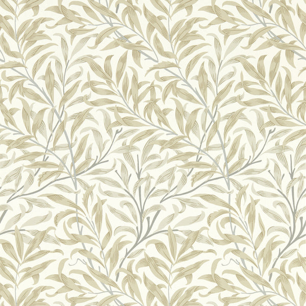 Willow Boughs - Linen Wp White By Clarke And Clarke | Clarke & Clarke William Morris Wallcovering | Botanical & Floral Wallcovering Print